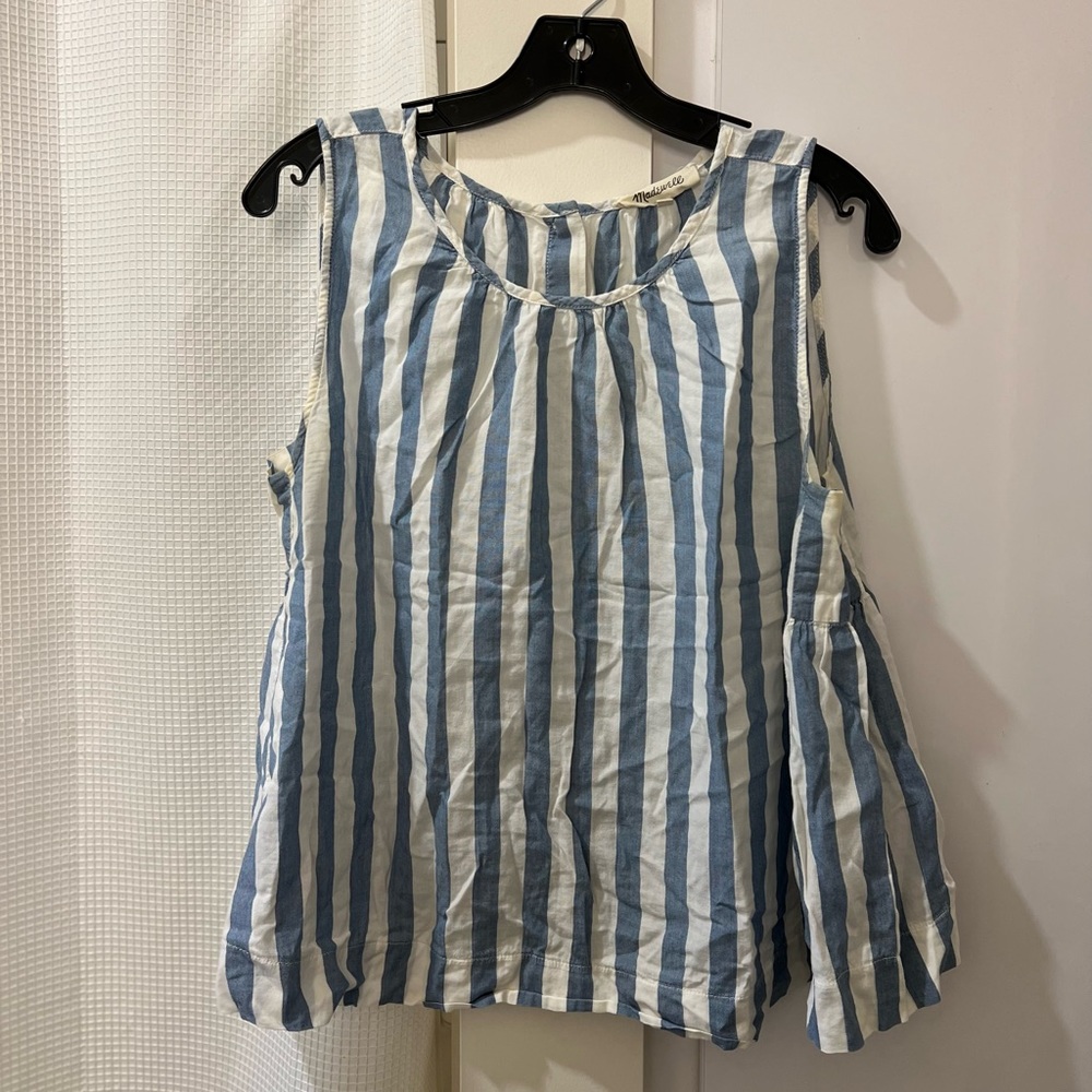 Madewell Women’s Vertical Sleeveless Striped Tee Size M